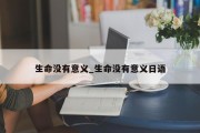 生命没有意义_生命没有意义日语